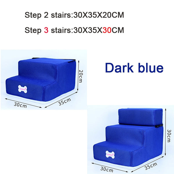 Dog Stairs Pet 3 Steps Stairs for Small Dog Cat Pet Ramp Ladder Anti-slip Removable Dogs Bed Stairs Pet Supplies