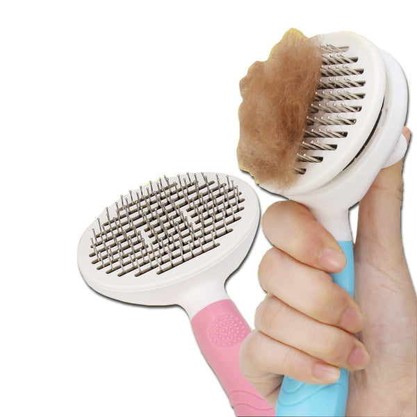 Dog or Cat Hair Removal Comb For Pet Grooming Gloves Tool Dog Brush with Button Removal