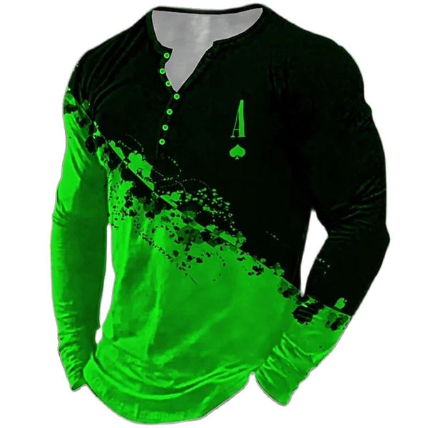 Men's Long Sleeve T-Shirts Color Blocking Graphic Casual Clothing