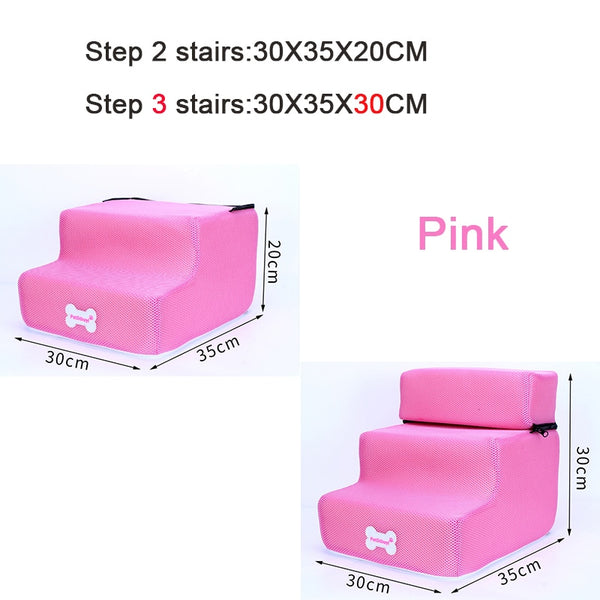 Dog Stairs Pet 3 Steps Stairs for Small Dog Cat Pet Ramp Ladder Anti-slip Removable Dogs Bed Stairs Pet Supplies