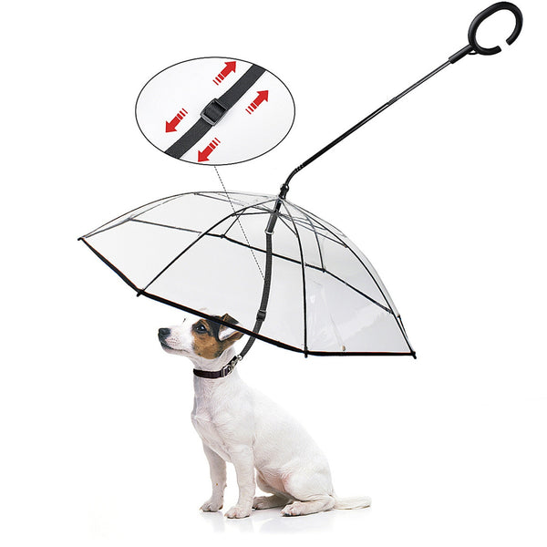 Transparent Adjustable Pet C-shaped Umbrella For Walking Pet In Rain Or Snow