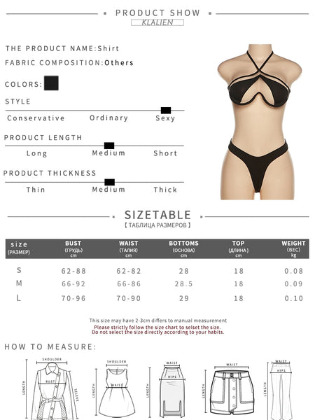 Sexy Two Piece Bikini Set Mesh Patchwork Halter Camisole and Panties Swimming Beach Bikini