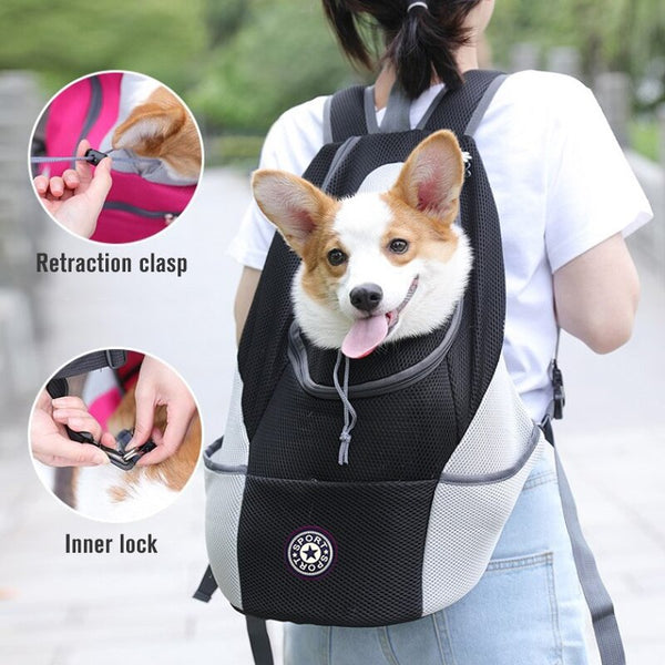 Dog Carrier Bag Outdoor Pet Carrier for dogs Nylon Double Shoulder Portable Travel Backpack Mesh Backpack Head Cat Carrier Bag