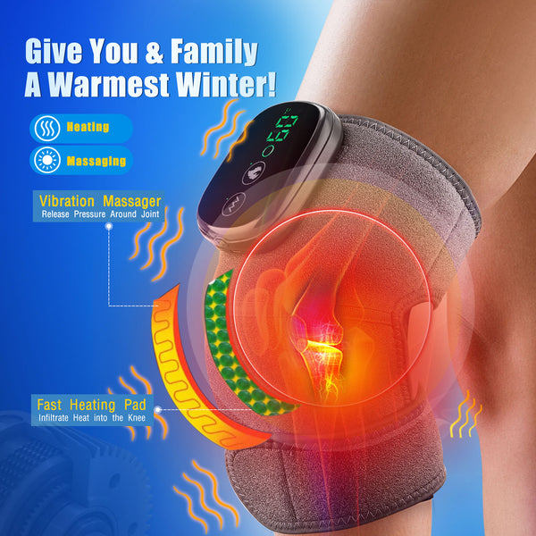 Thermal Knee Massager Electric Wireless Leg Joint Elbow Heating Vibration Massage Arthritis Therapy Pain Relief Knee Pad Support