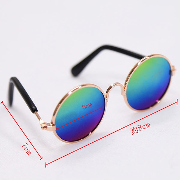 1pc/Set Cat Glasses Round Reflection Eye Glasses For Animals Multicolor Sunglasses