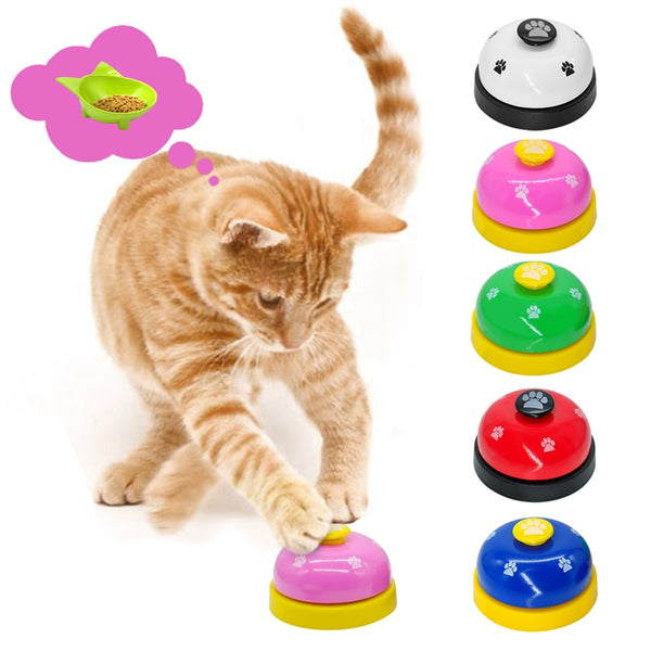 Pet Toy Bell Dog Cat Training Interactive Sounding Toy Called Dinner Small Bell Footprint Ring Trainer Feeding Reminder