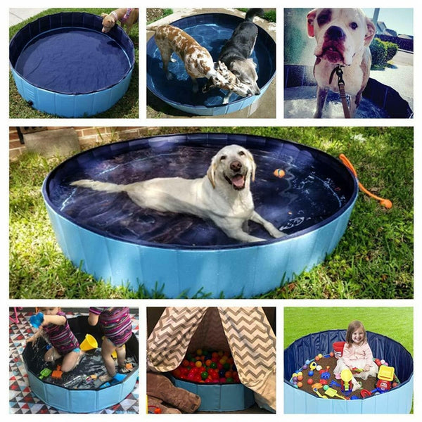 Foldable Dog Swimming Pool or Pet Bath / Collapsible Bathing Pool for Dogs,Cats or Kids