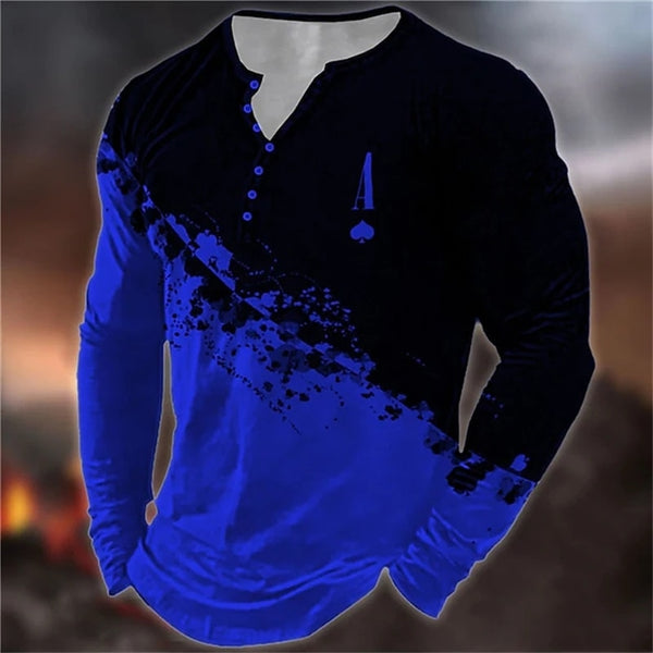 Men's Long Sleeve T-Shirts Color Blocking Graphic Casual Clothing