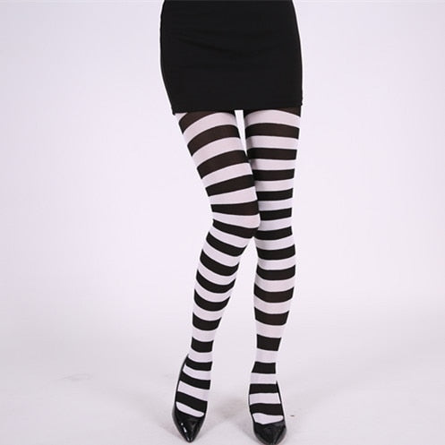 Striped Yoga Legging Women Print Goth Style Long Tights Casual Punk Ladies Sport High Waist Workout Elastic Leggings