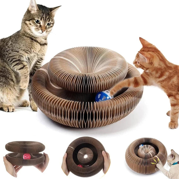 Magic Organ Cat Toy Round Corrugated Scratching Post