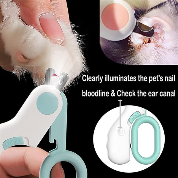 Pet Scissors Cat or Dog Cutter Nail Clippers With LED Blood Line Nail Professional Grooming Tool Trimmer Beauty Cleaning Supplies