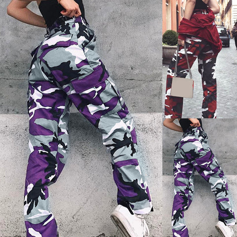 Camouflage Workwear Winter Cargo Pants For Women