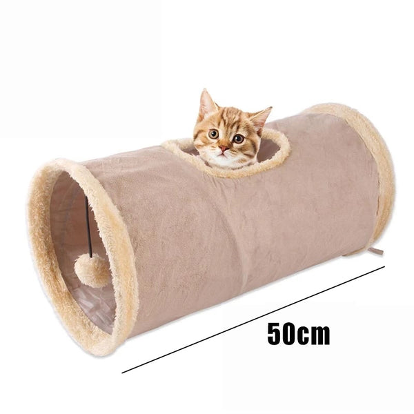 Foldable Cat House Interactive Cat Tunnel Toy Kitten Cave With Balls