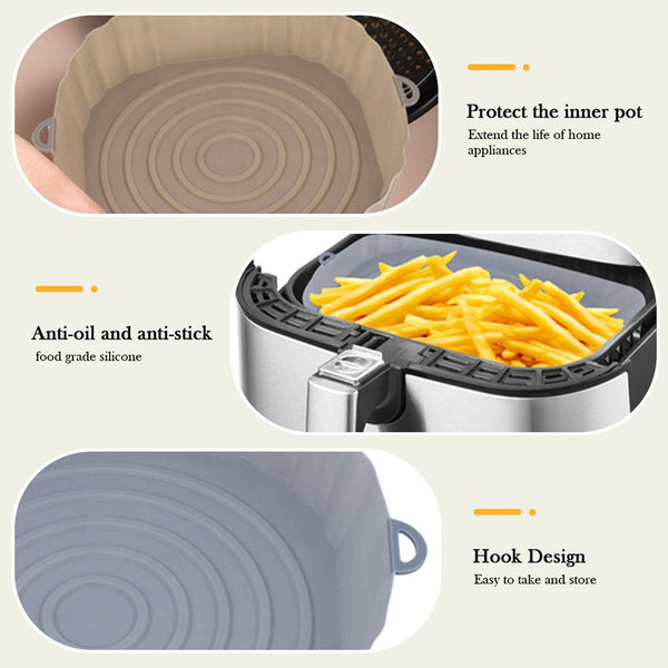 Air Fryer Silicone Basket Mat Mold Liner Shaped For Air-fryers Silicone Tray