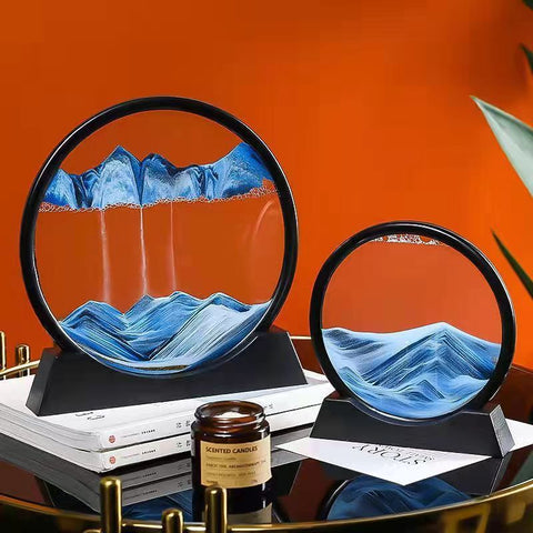 3D Moving Sand Art Nordic Creative Ornament Liquid Hourglass Flowing Sand Painting Home Decor