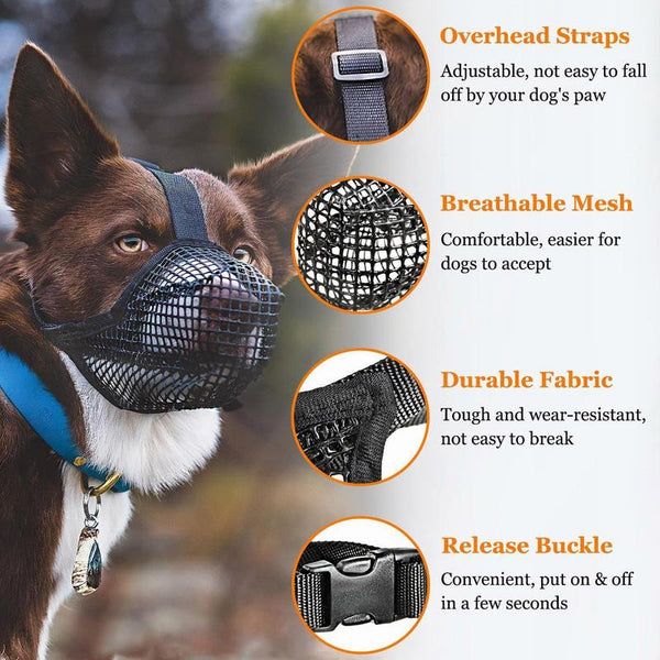 Adjustable Dog Muzzles Anti Bark Or Bite Mesh Muzzle