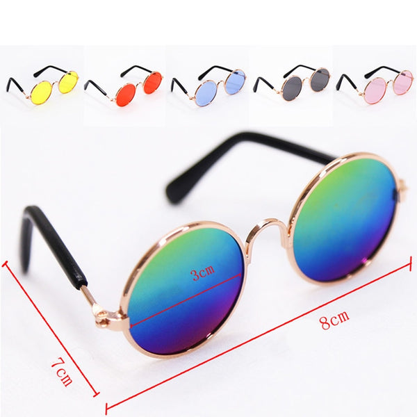 1pc/Set Cat Glasses Round Reflection Eye Glasses For Animals Multicolor Sunglasses