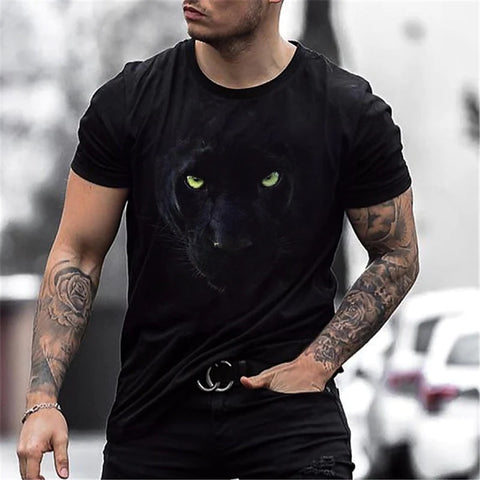 Men's Animal Graphic T-shirts Pullover O Neck Designer Tops Male Clothes