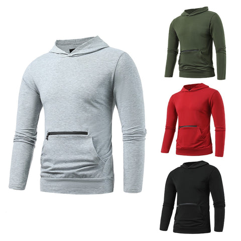 Men's Long Sleeve Tops Solid Zipper Mock Neck Pullover Male Hombre Warm Tees Autumn Winter Clothing