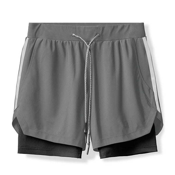 Men's Camo Running Shorts 2 In 1 Double-deck Quick Dry GYM shorts