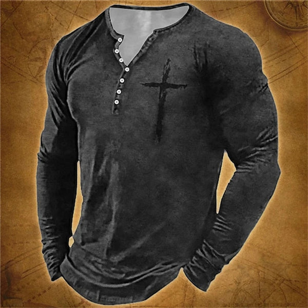 Men's Long Sleeve T-Shirts Color Blocking Graphic Casual Clothing