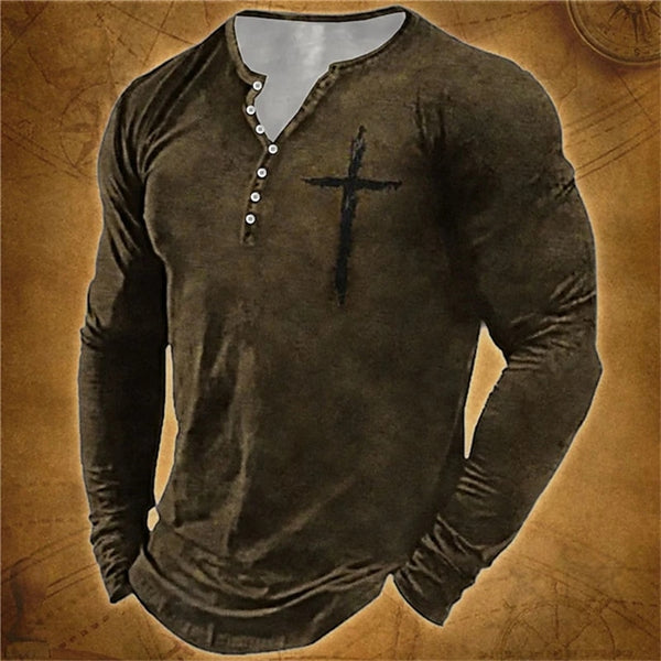 Men's Long Sleeve T-Shirts Color Blocking Graphic Casual Clothing