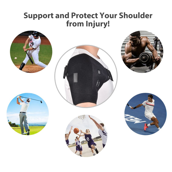 Heat Therapy Shoulder Brace Adjustable Shoulder Health Care Heating Belt Unisex Heating Pad for Frozen Shoulder Bursitis Strain