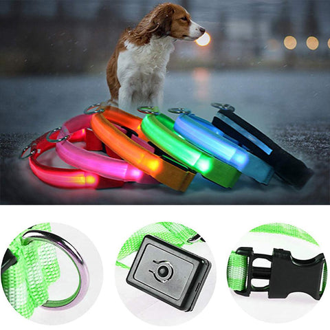 Led Light Dog Collar Electronic Luminous Adjustable Neck Strap Medium Small Breeds Dogs Accessories Pet Supplies French Bulldog
