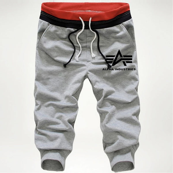 Men's Sweatpants Casual Gym Double Rope Cropped Workout Pants