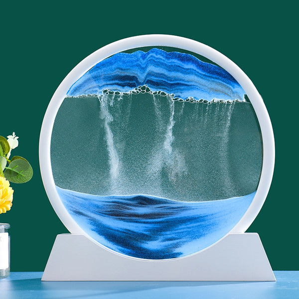 3D Moving Sand Art Nordic Creative Ornament Liquid Hourglass Flowing Sand Painting Home Decor