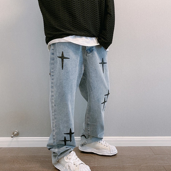 Wide Leg Cargo Pants Streetwear Baggy men's Jeans Spring Autumn Streetwear