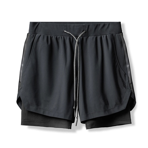 Men's Camo Running Shorts 2 In 1 Double-deck Quick Dry GYM shorts