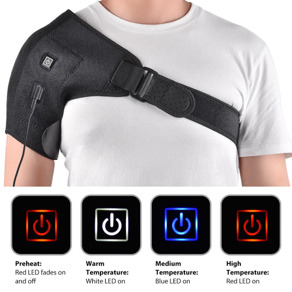 Heat Therapy Shoulder Brace Adjustable Shoulder Health Care Heating Belt Unisex Heating Pad for Frozen Shoulder Bursitis Strain