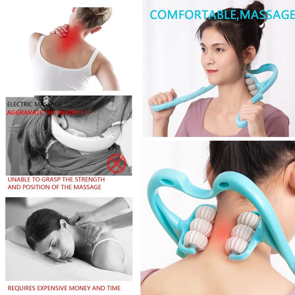 Plastic Pressure Point Therapy Neck Relief Hand Roller Neck Massager for Neck Shoulder Trigger Point