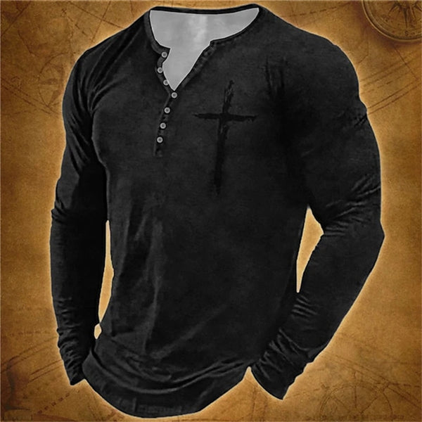 Men's Long Sleeve T-Shirts Color Blocking Graphic Casual Clothing