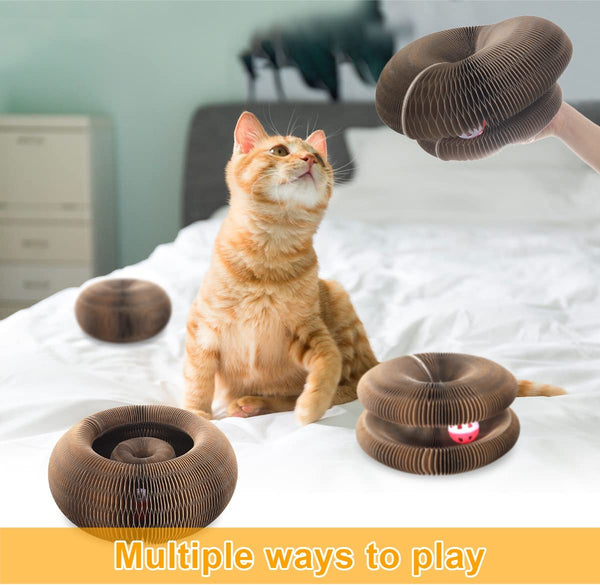 Magic Organ Cat Toy Round Corrugated Scratching Post