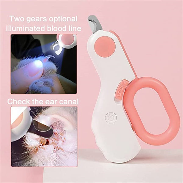 Pet Scissors Cat or Dog Cutter Nail Clippers With LED Blood Line Nail Professional Grooming Tool Trimmer Beauty Cleaning Supplies