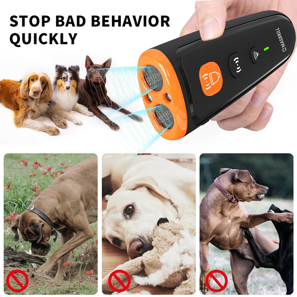 Dog Repelling Anti Barking Device Ultrasonic Bark Deterrent USB Rechargeable