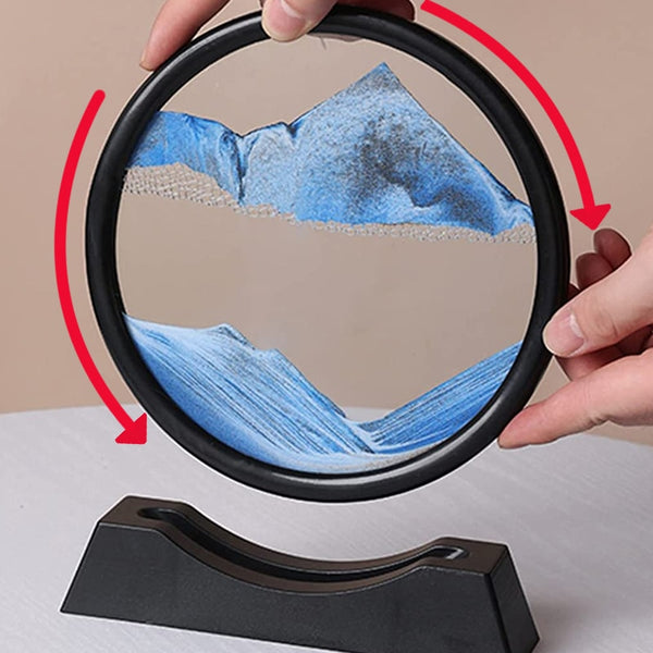 3D Moving Sand Art Nordic Creative Ornament Liquid Hourglass Flowing Sand Painting Home Decor