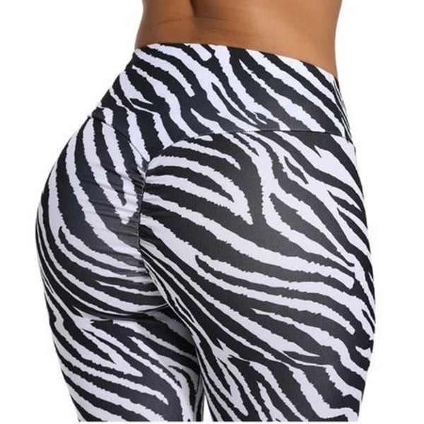 Zebra Leopard Snake Printed Leggings Fashion High Waist Pants Push Up Fitness Tights Women Gym Yoga Running Trousers