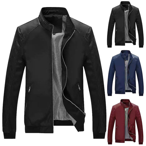 Men's Stand Collar Jackets Men Fashion Casual Sports Thin Solid Color Jackets Male Trend Brand Coats Clothing