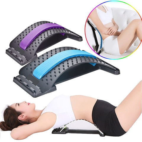 Back Massager Lumbar Support Stretcher Spinal Board Back Stretcher Lower and Upper Muscle Pain Relief for Herniated Disc