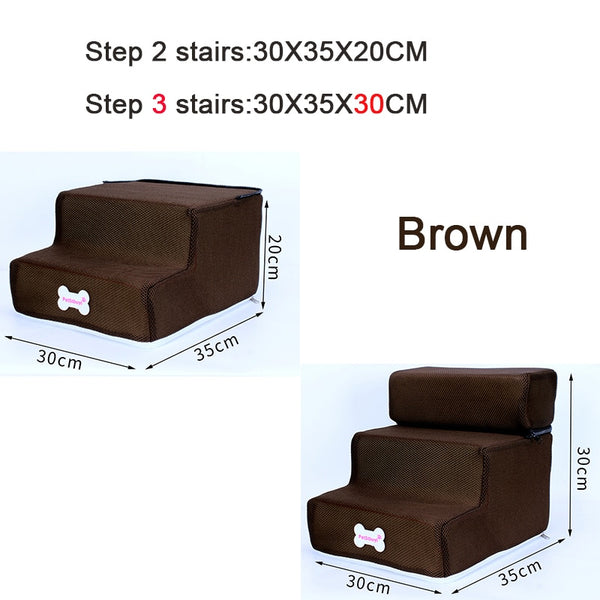 Dog Stairs Pet 3 Steps Stairs for Small Dog Cat Pet Ramp Ladder Anti-slip Removable Dogs Bed Stairs Pet Supplies