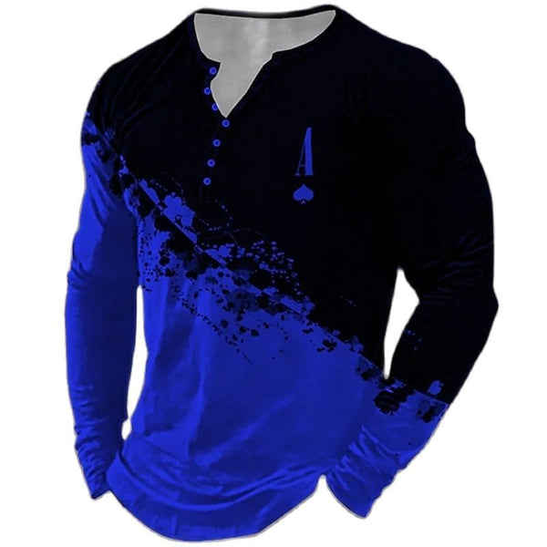 Men's Long Sleeve T-Shirts Color Blocking Graphic Casual Clothing