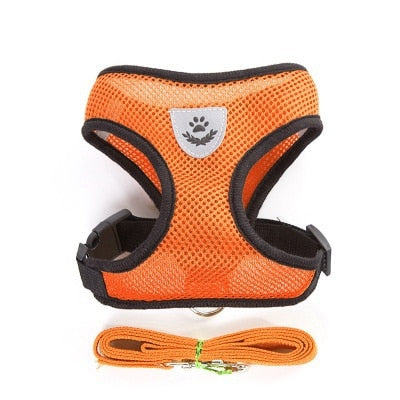 Cat or Dog Harness with Lead Leash Adjustable Vest Polyester Mesh Breathable Harnesses Reflective Dog or Cat accessorie