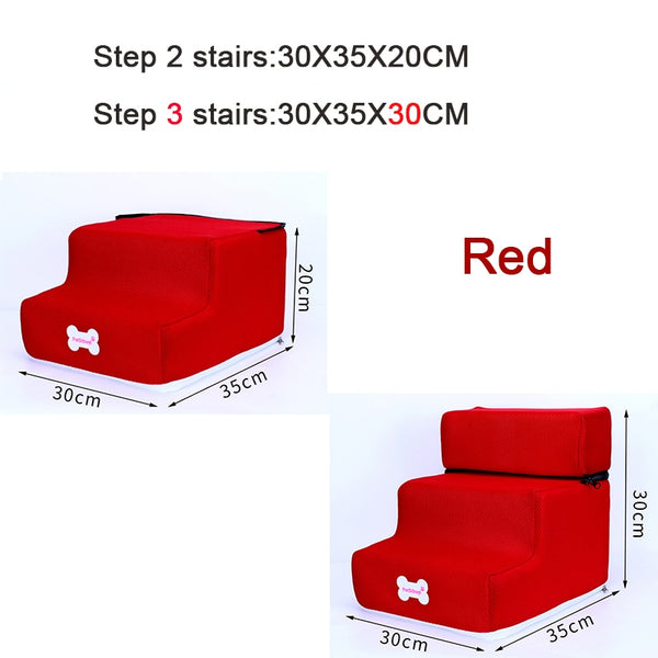 Dog Stairs Pet 3 Steps Stairs for Small Dog Cat Pet Ramp Ladder Anti-slip Removable Dogs Bed Stairs Pet Supplies