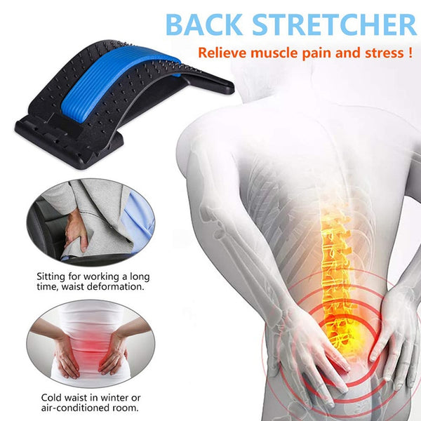 Back Massager Lumbar Support Stretcher Spinal Board Back Stretcher Lower and Upper Muscle Pain Relief for Herniated Disc