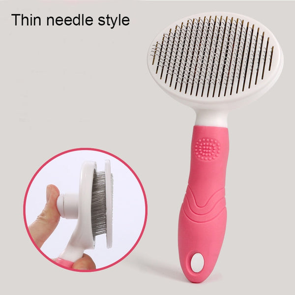 Dog or Cat Hair Removal Comb For Pet Grooming Gloves Tool Dog Brush with Button Removal