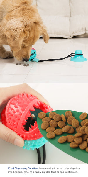 Dog Toys Silicon Suction Cup Tug Interactive Dog Ball Tooth Cleaning Feeding Supplies