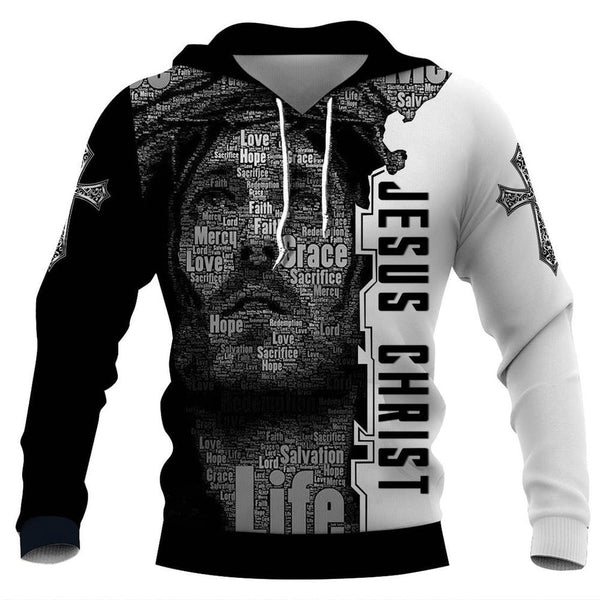 Men's Jesus Christ Hoodie 3D Print  Fashion Hooded Sweatshirt Oversized Casual Pullover